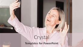  Presentation with smart home - Presentation theme having attractive-middle-aged-40s-woman background and a lemonade colored foreground