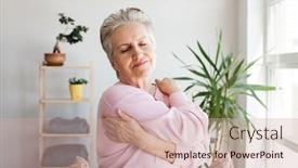  Presentation with 60s - Slide deck enhanced with attractive-middle-aged-mature-woman background and a coral colored foreground