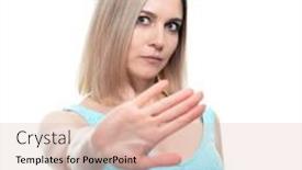  Presentation with middle ages - PPT theme having attractive-middle-aged-woman-wearing background and a lemonade colored foreground