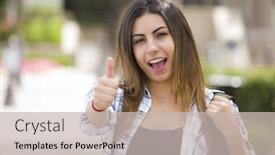  Presentation with race - Presentation featuring attractive-mixed-race-female-student background and a soft green colored foreground