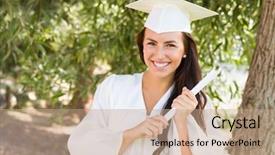  Presentation with race - Cool new PPT theme with attractive mixed race girl celebrating backdrop and a coral colored foreground
