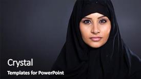  Presentation with muslim women - Amazing presentation theme having attractive muslim woman on black backdrop and a wine colored foreground