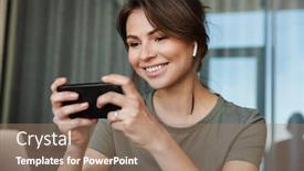  Presentation with laptop wireless - Amazing presentation having attractive-pensive-young-woman-working backdrop and a coral colored foreground