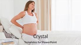  Presentation with baby book - Slides with baby haging book - attractive pregnant female having background and a lemonade colored foreground