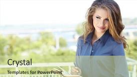  Presentation with real estate - Cool new presentation design with attractive-real-estate-agent-woman backdrop and a soft green colored foreground