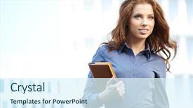  Presentation with real estate - Audience pleasing presentation consisting of attractive-real-estate-agent-woman backdrop and a sky blue colored foreground