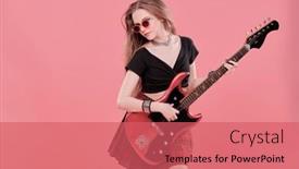  Presentation with pop culture - Theme enhanced with attractive-rock-star-teen-girl background and a  colored foreground