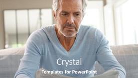  Presentation with relaxing - Presentation theme featuring attractive-senior-man-relaxing background and a gray colored foreground