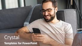  Presentation with living room - Theme featuring attractive-smart-young-man-sitting background and a coral colored foreground