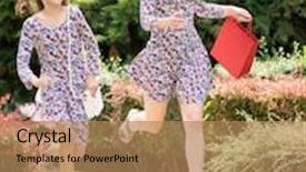  Presentation with family shopping - Beautiful PPT theme featuring attractive smiling mother and daughter having fun together during shopping trip beautiful cheerful family - mom with her little child - running with colorful shopping bag the same dress backdrop and a coral colored foreground