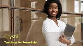  Presentation with entrepreneur - Cool new slide deck with attractive-smiling-smart-young-african backdrop and a tawny brown colored foreground