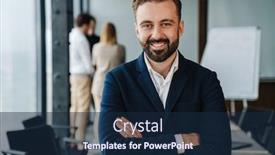  Presentation with confident - Cool new slides with attractive-smiling-young-confident-businessman backdrop and a navy blue colored foreground