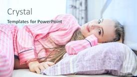  Presentation with cosmetics beauty - PPT layouts consisting of attractive-smiling-young-girl background and a cool aqua colored foreground