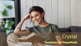  Presentation with healthy living - Slide set having attractive-smiling-young-woman-having background and a tawny brown colored foreground