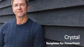  Presentation with middle ages portrait - PPT layouts enhanced with attractive successful and happy middle background and a tawny brown colored foreground