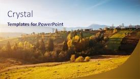  Presentation with nature art - Colorful theme enhanced with attractive-sunny-day-in-autumn backdrop and a light blue colored foreground