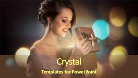  Presentation with hands holding - Presentation design enhanced with attractive surprised woman holding magic background and a tawny brown colored foreground