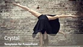  Presentation with teen girl - Slides consisting of attractive teen girl dancing outdoor against grunge bricks wall toned background and a gray colored foreground