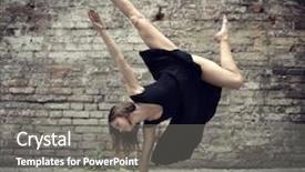  Presentation with teen girl - Beautiful slide deck featuring attractive teen girl dancing outdoor backdrop and a gray colored foreground