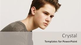  Presentation with teenage - Amazing slides having attractive-teenage-boy-posing backdrop and a soft green colored foreground