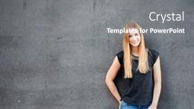  Presentation with teenage girl - Audience pleasing slide set consisting of attractive-teenage-girl-standing backdrop and a gray colored foreground