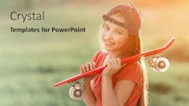  Presentation with skating - Theme featuring attractive-teenage-girl background and a mint green colored foreground