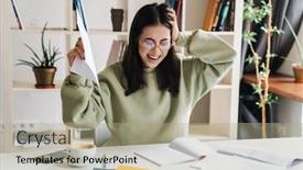  Presentation with upset - Cool new presentation theme with attractive-tired-upset-young-girl backdrop and a mint green colored foreground