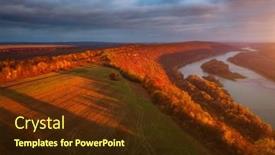  Presentation with nature art - Beautiful slide set featuring attractive-top-view-of-river backdrop and a tawny brown colored foreground
