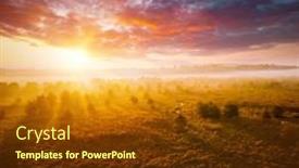  Presentation with misty - Cool new slides with attractive-top-view backdrop and a tawny brown colored foreground