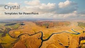  Presentation with nature river - Cool new PPT layouts with attractive-view-from-a-drone backdrop and a lemonade colored foreground
