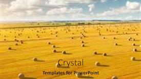  Presentation with hay field - Presentation design featuring attractive-view-from-a-drone background and a gold colored foreground