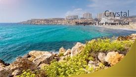  Presentation with malta - PPT theme enhanced with attractive-view-of-golden-bay background and a light blue colored foreground