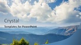  Presentation with green mountains - Theme having attractive-view-of-green-mountains background and a light blue colored foreground