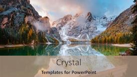  Presentation with alps - Colorful PPT theme enhanced with attractive-view-of-most-famous backdrop and a coral colored foreground