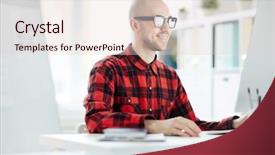  Presentation with sesame bar - Cool new presentation theme with attractive waitress sleeping on bar backdrop and a lemonade colored foreground