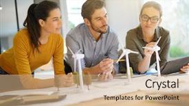  Presentation with wind - Amazing slides having attractive wind farm engineers looking backdrop and a  colored foreground