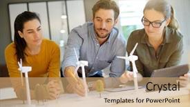  Presentation with wind - Slides having attractive wind farm engineers looking background and a  colored foreground