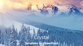  Presentation with winter scene - Presentation theme consisting of attractive-winter-landscape-and-covered background and a teal colored foreground