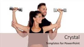  Presentation with personal training - Amazing slide deck having personal trainer with weight training backdrop and a coral colored foreground