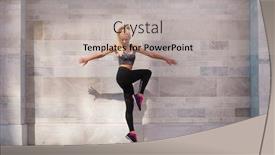  Presentation with active lifestyle - PPT theme enhanced with attractive-woman-in-sportswear-training background and a mint green colored foreground