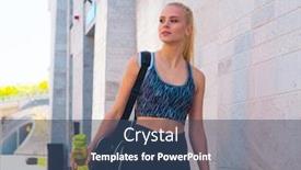  Presentation with active lifestyle - Slide deck consisting of attractive-woman-in-sportswear-walking background and a ocean colored foreground