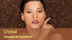  Presentation with grains - Slide set featuring attractive woman lying in coffee grains fron view closeup background and a red colored foreground