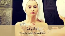  Presentation with anti aging - Slide deck having attractive woman putting anti-aging background and a lemonade colored foreground