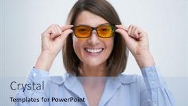  Presentation with blue yellow - PPT theme consisting of attractive-woman-wearing-yellow-blue background and a light blue colored foreground