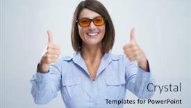  Presentation with blue yellow - Audience pleasing PPT theme consisting of attractive-woman-wearing-yellow-blue backdrop and a light blue colored foreground