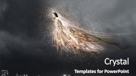  Presentation with angel wings - Beautiful PPT theme featuring attractive woman with angel wings backdrop and a dark gray colored foreground