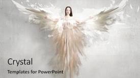  Presentation with angel wings - PPT layouts featuring attractive woman with angel wings background and a light gray colored foreground