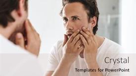  Presentation with mirror - Amazing slide set having attractive-worried-young-man-standing backdrop and a coral colored foreground