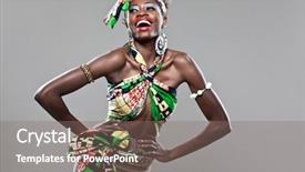  Presentation with africa fashion - Slide set having attractive young african-american fashion background and a gray colored foreground