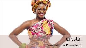  Presentation with africa fashion - Audience pleasing PPT theme consisting of attractive young african-american fashion backdrop and a coral colored foreground